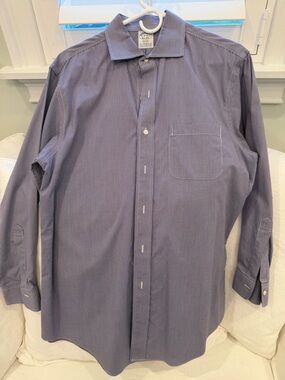 Brooks Brothers Navy Micro-Check Dress Shirt